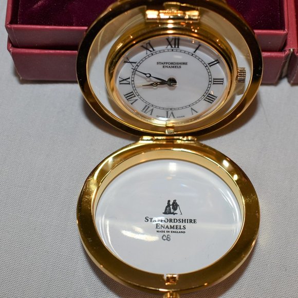 Staffordshire Enamels Par For The Course Travel Alarm Handpainted - Picture 4 of 5